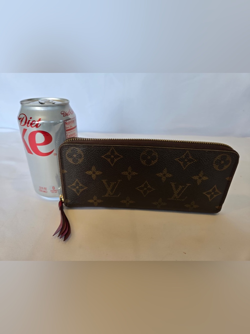 Authentic Louis Vuitton Clemence Wallet Monogram Canvas wallets w pink interior